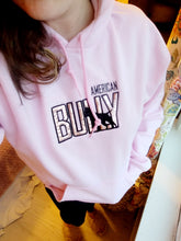 Load image into Gallery viewer, Hoodie: Pink Hoody American Bully Silhouette Center Logo with Bully Life Arm (Rose Gold)