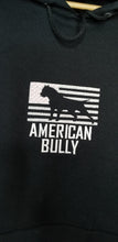 Load image into Gallery viewer, Hoodie: American Bully Flag with Bully Life Arm (Multi Color Sparkle Fill & Pink Embroidery)