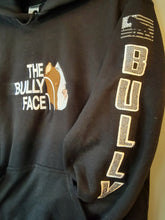 Load image into Gallery viewer, Hoodie: Bully Face With American Bully Arms (Fill = Multi Color Sparkle)
