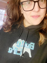 Load image into Gallery viewer, Hoodie: Bully Life Blue Holograph with bully life arm