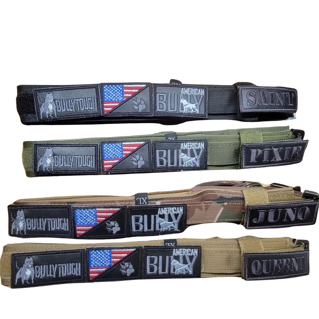 Tactical Collar with 3 patches and Custom Name Patch