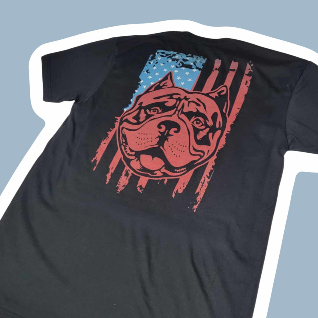 T-Shirt - Large Back Print Bully Flag Face with Front Flag Print
