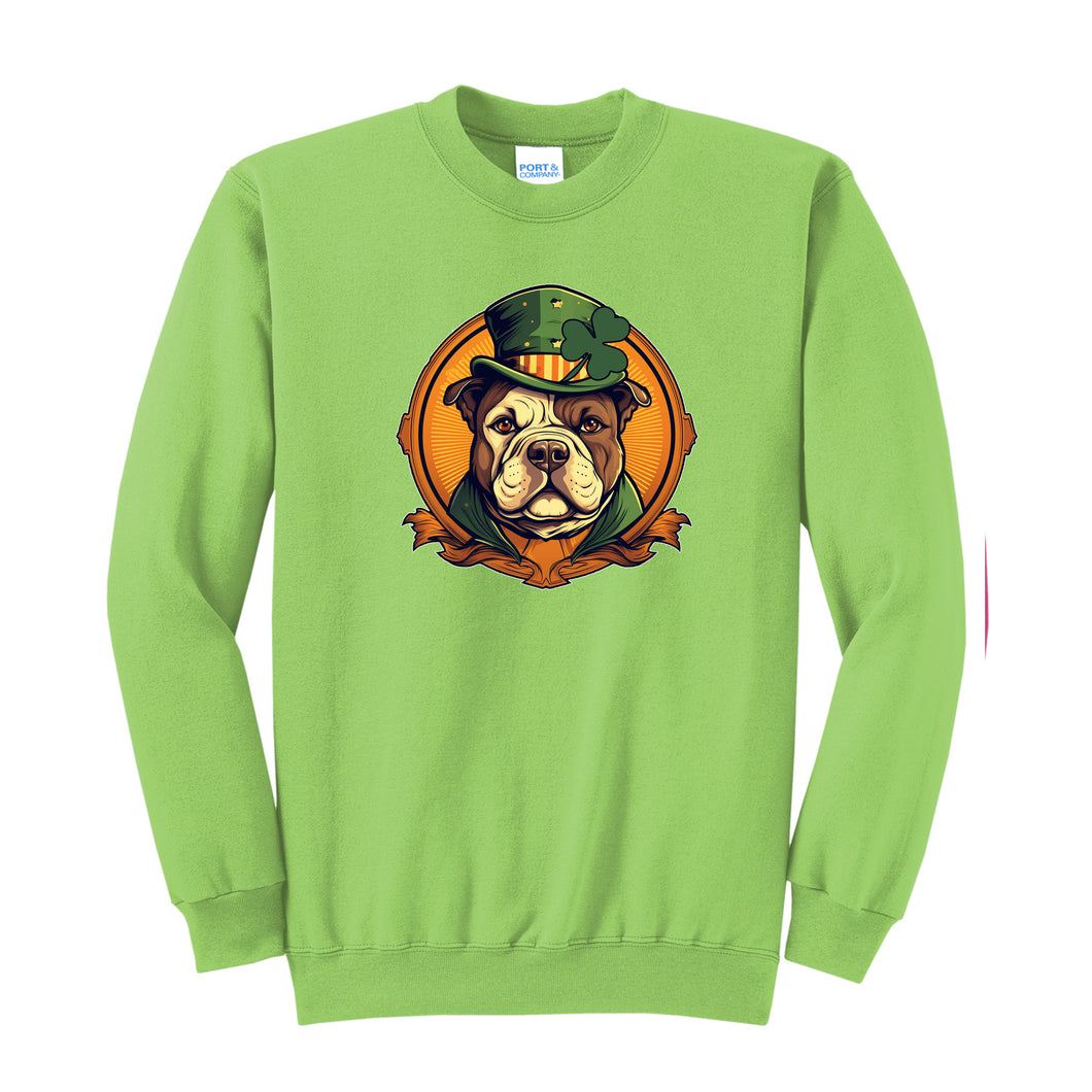 St Patrick's Day - American Bully - Sweatshirt Crew Neck - Lime Green