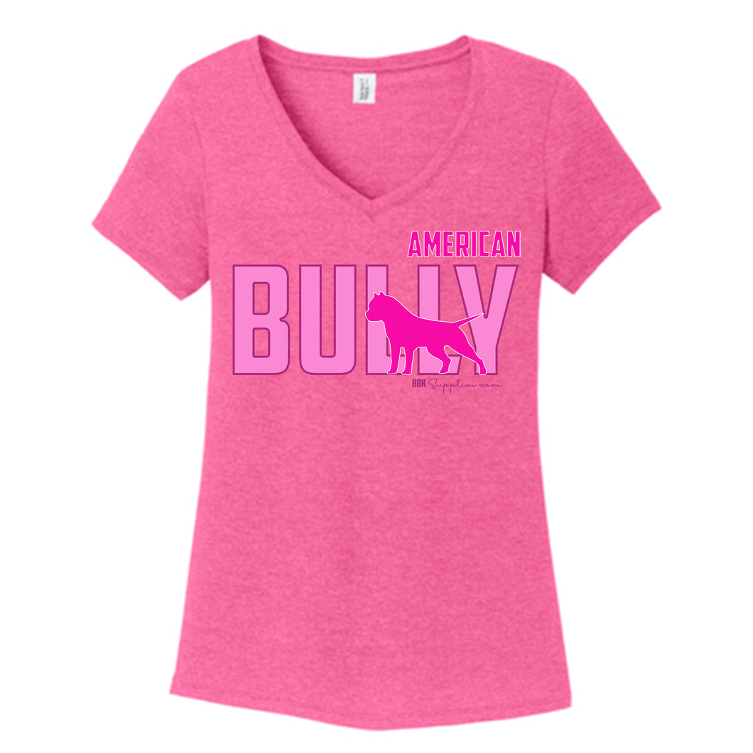 T-Shirt V-Neck American Bully - Barbie
