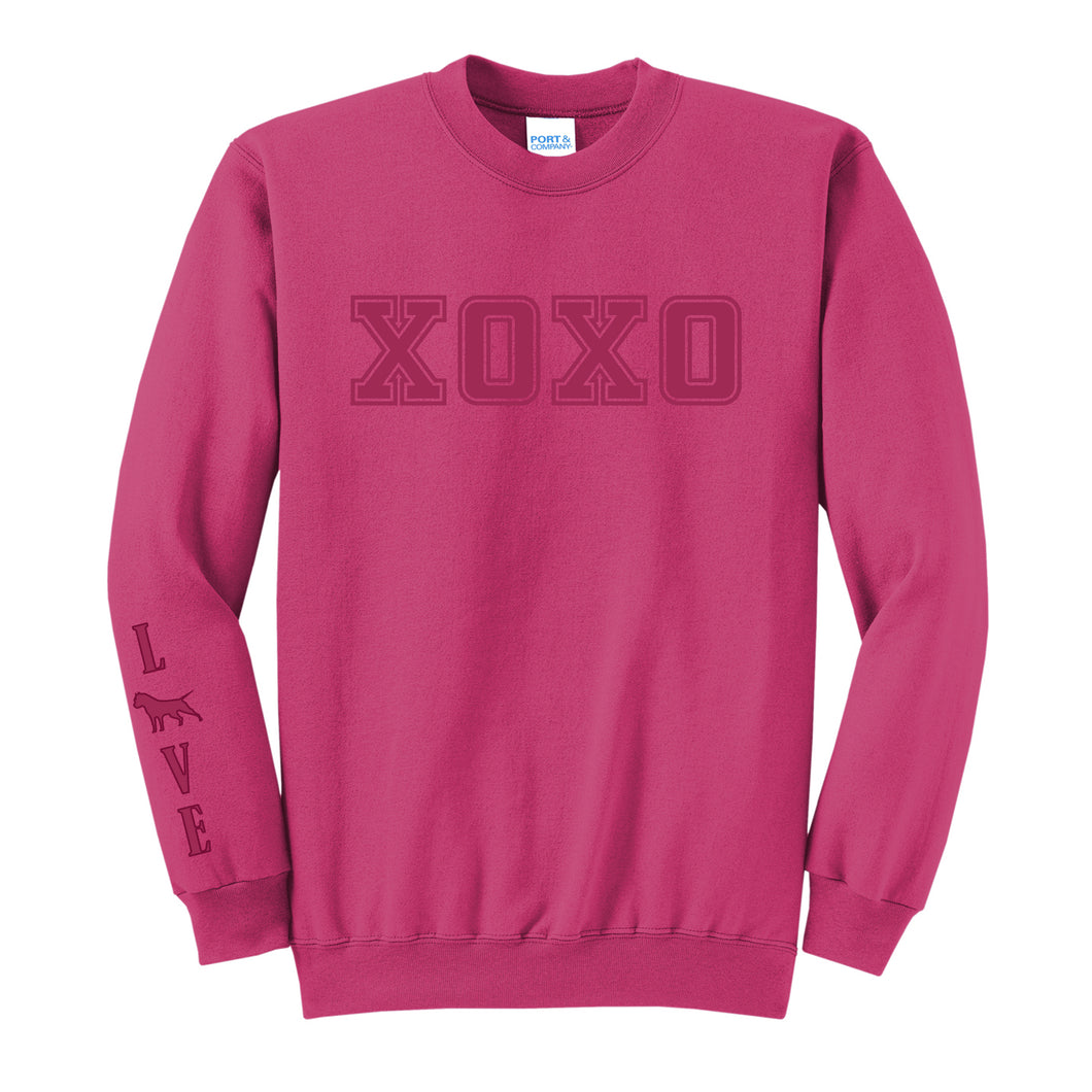 Valentines Day - XOXO with Love Arm - Sweatshirt Crew Neck - Pink