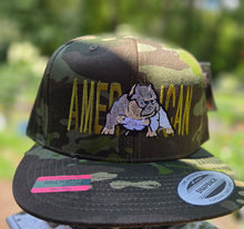 Load image into Gallery viewer, Embroidered American Bully camouflage snapback hat
