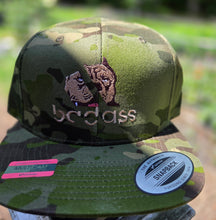 Load image into Gallery viewer, Camouflage embroidered BC Bass snapback hat
