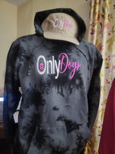 Load image into Gallery viewer, Hoodie: OnlyDogs Emboridered Black Tie Dye
