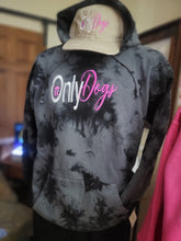 Load image into Gallery viewer, Hoodie: OnlyDogs Emboridered Black Tie Dye
