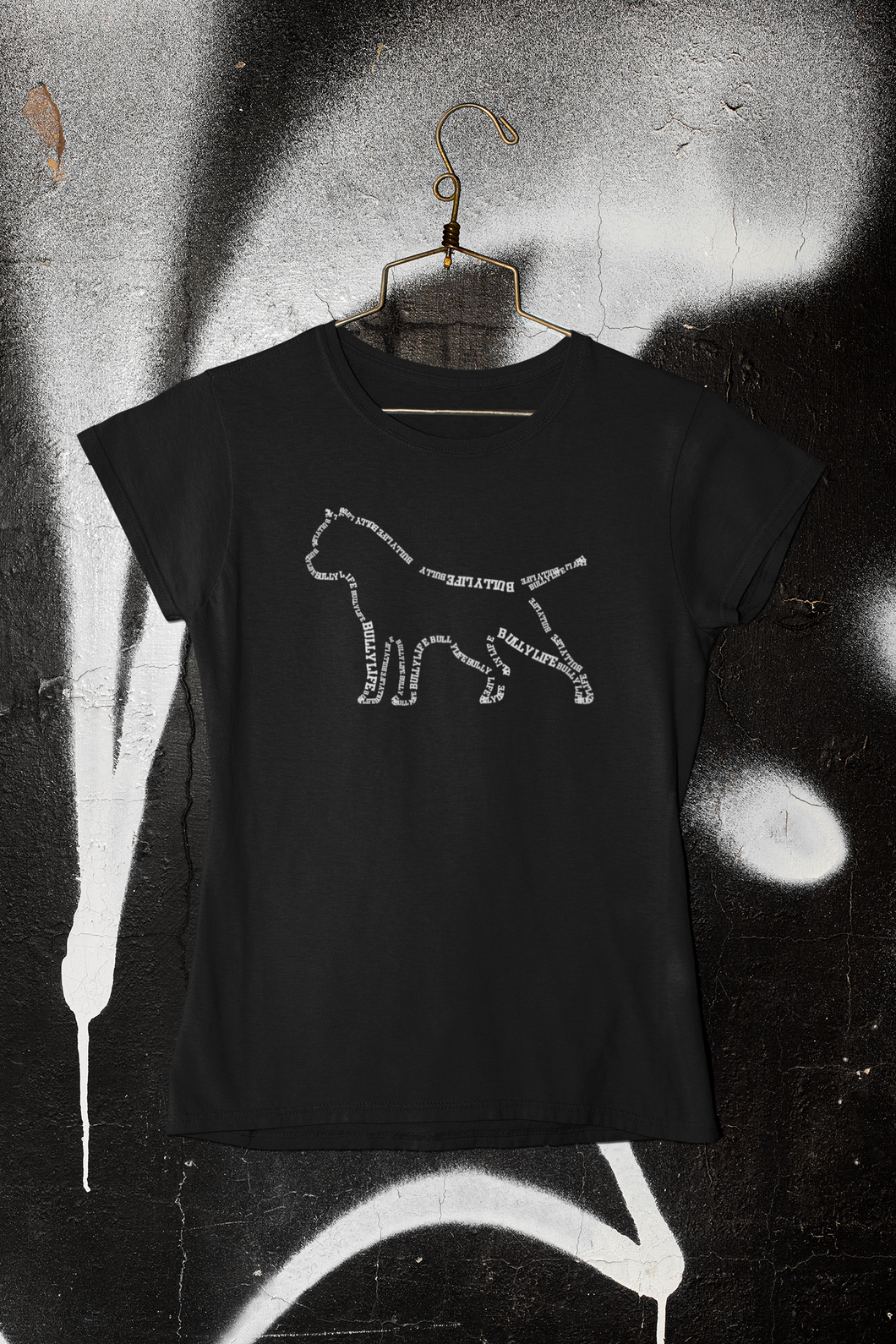 T-Shirt : American Bully Silhouette - Bully Life Outline