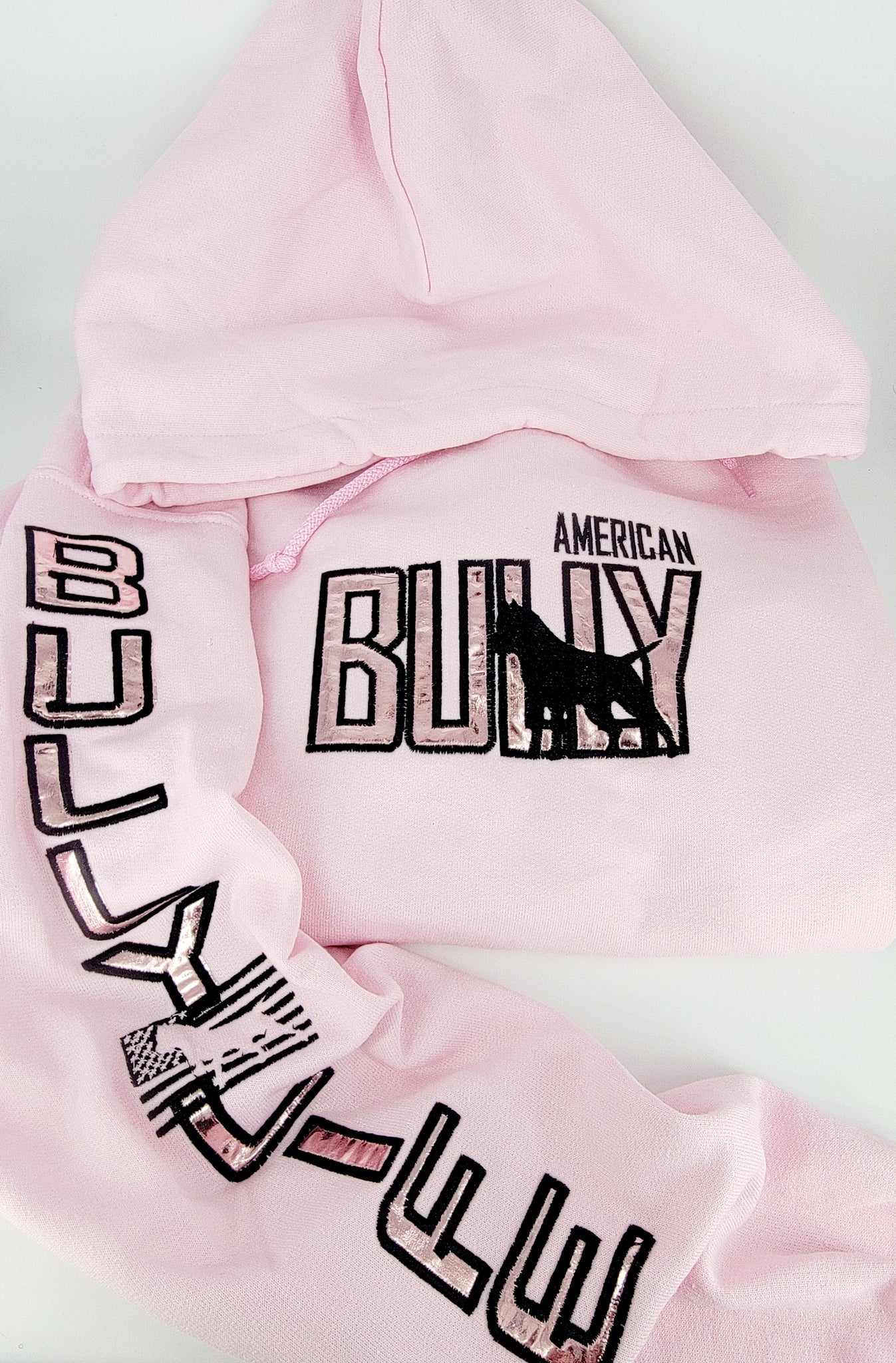 Hoodie: Pink Hoody American Bully Silhouette Center Logo with Bully Li –  BBK Supplies