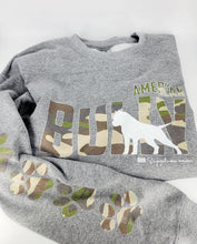 Load image into Gallery viewer, Sweatshirt: PRINTED American Bully Silhouette - Camo (Paw Print Arms)

