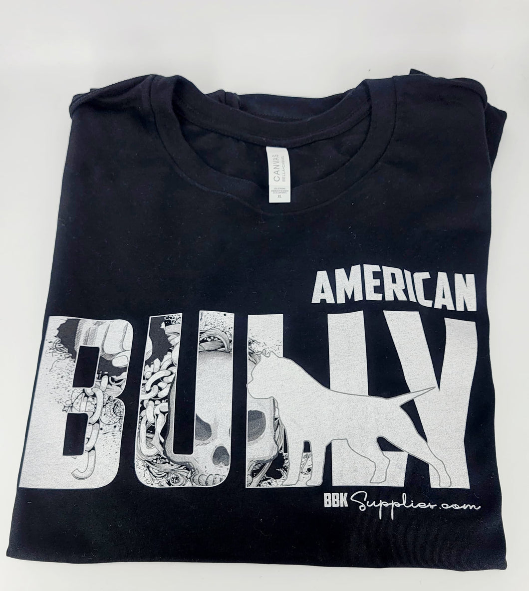 T-Shirt - American Bully Silhouette Fist Bump Skull
