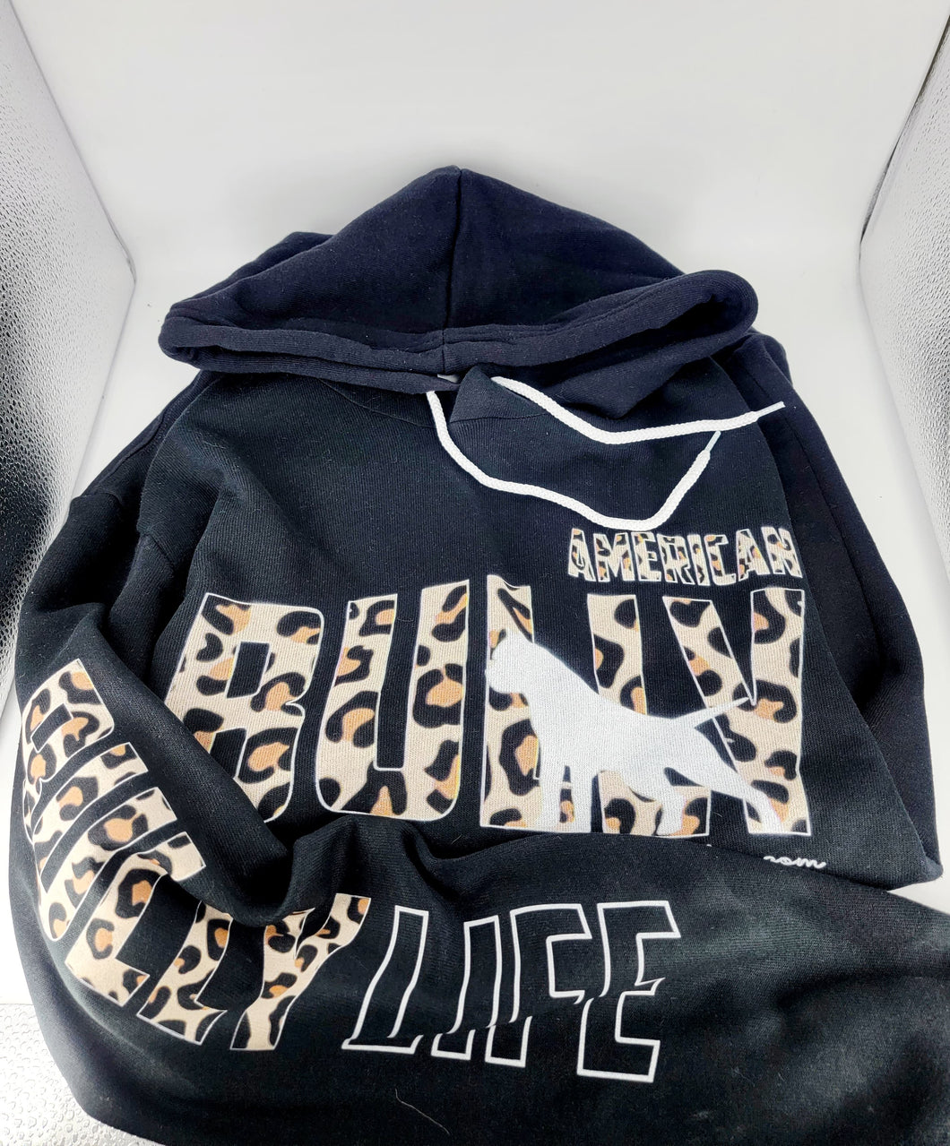 Hoodie: American Bully Silhouette - Leopard with Bully Life Arm