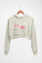 Load image into Gallery viewer, Cropped Hoodie: PRINTED American Bully Silhouette - Floral (NO Arms)
