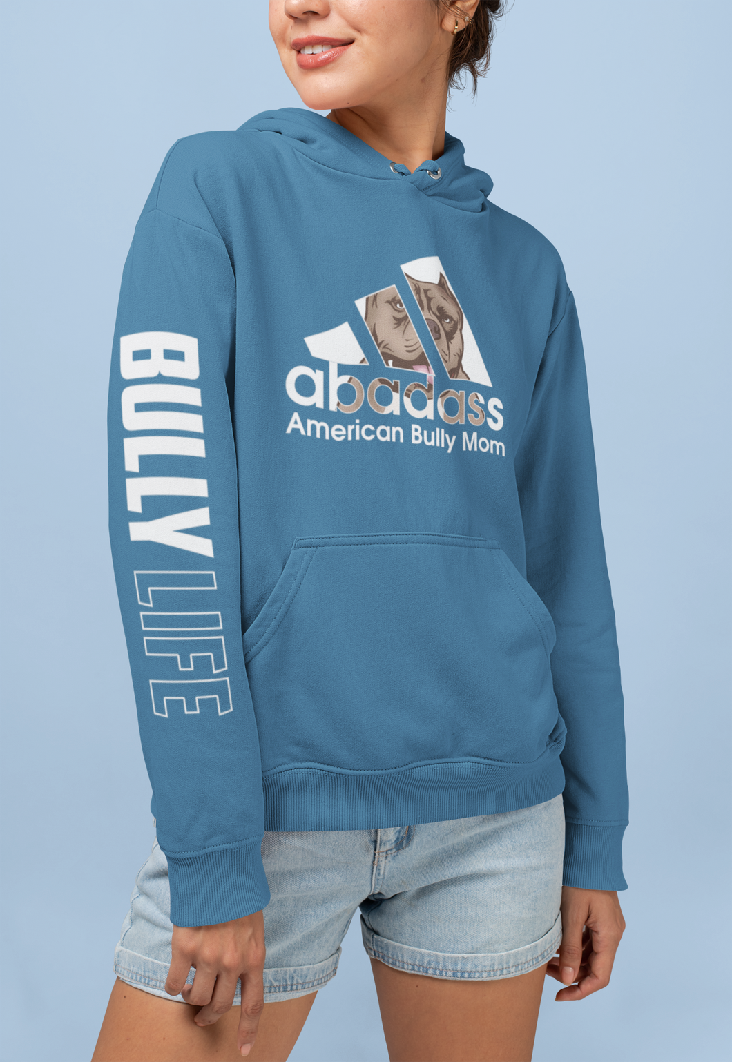 HOODIE: Abadass Bully Mom with Bully Life Arm