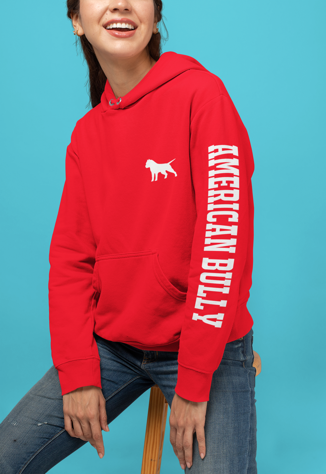Hoodie: American Bully Left Chest & American Bully Arm (Multiple Colors)