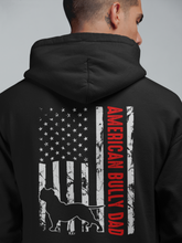 Load image into Gallery viewer, Hoodie: Large American Bully Flag Dad Back Print
